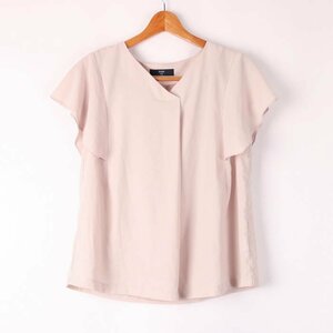  Ships cut and sewn blouse short sleeves plain tops made in Japan M corresponding lady's pink SHIPS