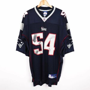 リーボック Tシャツ アメフトユニフォーム NFL ペイトリオッツ #54 ゲームシャツ 大きいサイズ US古着 メンズ Lサイズ ネイビー Reebok