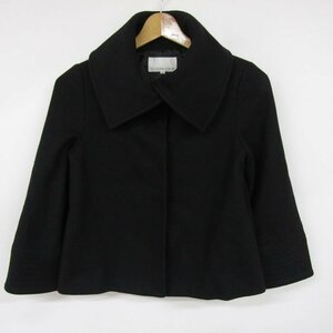 エムプルミエ コート 無地 ジャケット アウター ウール100% 日本製 レディース 34サイズ ブラック M-premier