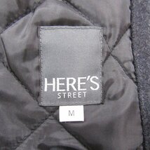 ヒアーズストリート 中綿コート フード付 スタンドカラー ジャケット アウター ウール混 レディース Mサイズ ブラック HERE'S STREET_画像2