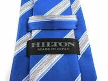 ヒルトン ブランドネクタイ ストライプ柄 シルク 日本製 メンズ ブルー HILTON_画像3