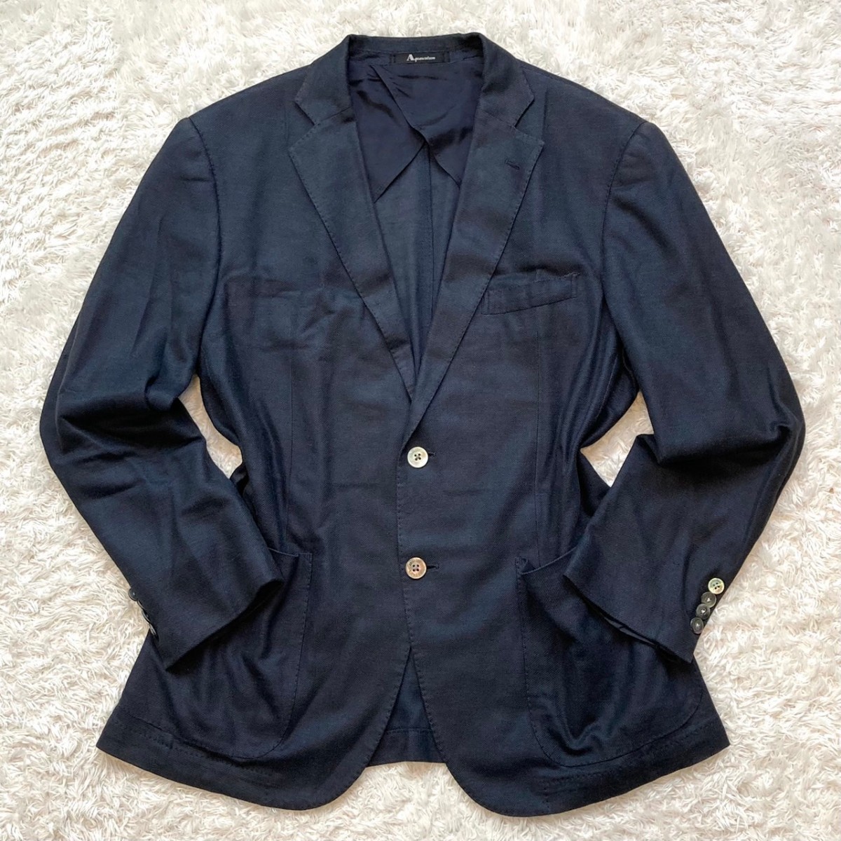 Lサイズ◎アクアスキュータム【最高級シルク リネン】Aquascutum