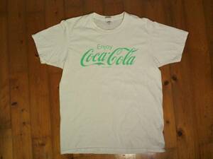 ★難有☆フルーツオブザルーム☆FRUIT OF THE LOOM☆『Coca-Cola』プリント コットン 半袖Ｔシャツ L 白