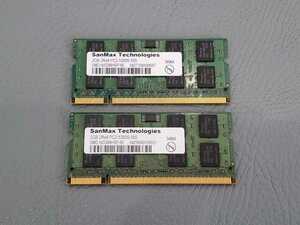 今だけ送料無料！【メモリ管②】 ☆☆2枚セット☆☆ サンマックス/SanMax 2GB 2Rx8 PC2-5300S-555　メモリ　合計4GB