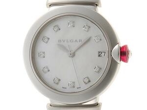 BVLGARI　ブルガリ　時計　ルチェア LU33WSSD　SS ステンレス　ホワイトシェル文字盤　11ポイントダイヤ　自動巻き 【200】T