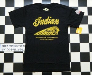 OIL LEAK インディアン 半袖Tシャツ M 黒 Z3258　身幅約48㎝ レプリカ バイカー 新品