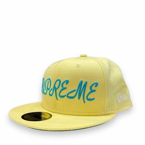 未使用 SUPREME × NEW ERA 23SS Script Cap キャップ サイズ7 1/2 イエロー シュプリーム ニューエラ スクリプト 帽子