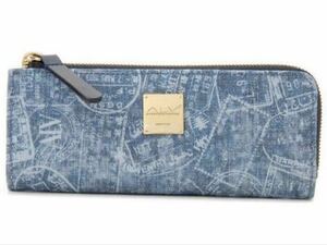 【ALV エーエルブイ／未使用】Denim Lines ペンケース 文房具 筆箱 コットンデニム レディース／WB5034-40-507／BLUE／OJ001103