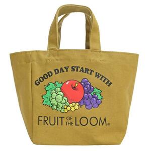 FRUIT OF THE LOOM　フルーツオブザルーム　ロゴプリント ランチバッグ　（ブラウン）　フルーツ柄　ミニ トートバッグ