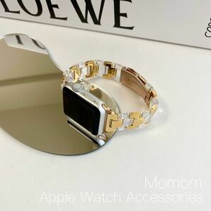 Apple Watch オーロラクリアベルト ゴールド 38/40/41mm