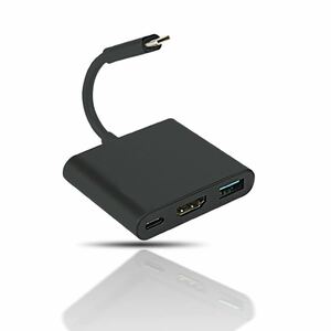 3-in-1変換アダプタ 3.0高速ポート USB Pro/MacBook USB 100WタイプC急速PD充電ポート Air/iPad UHDコンバータ テレビ出力 4K解像度