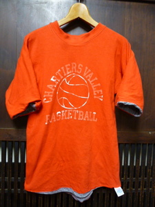 USA古着　80s RUSSELL Tシャツ M リバーシブル 赤 レッド グレー BASKETBALL ラッセル ダブルフェイス アメリカ製