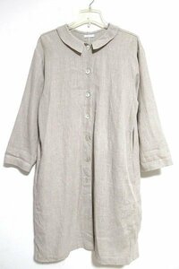 N6018:fog linen work( противотуманые фары linen Work )linen длинное пальто свободно длинный рукав One-piece / сырой . бежевый :5