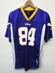 V1967：Reebok NFL Minnesota Vikings #84 MOSS リーボック ミネソタバイキングス モス ユニフォーム 紫 XL アメフト アメフトシャツ:35