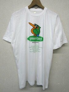 V1981：vintage panasonic green bird パナソニック 半袖Tシャツ 半袖カットソー 白 フリー 企業系:35