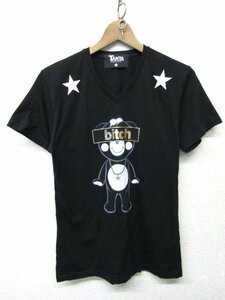 V1982：日本製 TANTA bitch タンタ 半袖Tシャツ 半袖カットソー 黒 VネックTシャツ:35