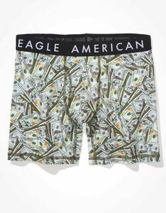 * ラスト２ * AE アメリカンイーグル ボクサーブリーフ トランクス AEO Dollars 6" Boxer Brief L / Green *