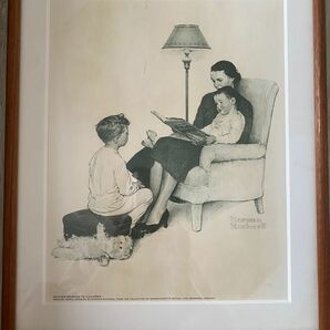 ノーマン・ロックウェル / Norman Rockwell ドローイング『ママ、お話して』印刷物 中古