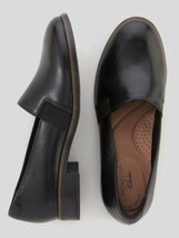 送料無料 Clarks 25.5cm ミニマル ローファー フラット サイド ゴア サンダル レザー 軽量 ソフト ソール ストラップ ウエッジ at40_画像9