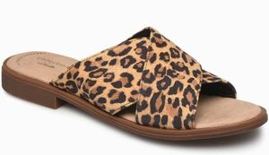  бесплатная доставка Clarks 25.5cm скользящий сандалии Leopard каблук кожа легкий sof покраска рубин солнечный ремешок Wedge Flat at42