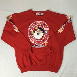 [ beautiful goods ]CAPTAIN SANTA Captain Santa sweatshirt L size red long sleeve 