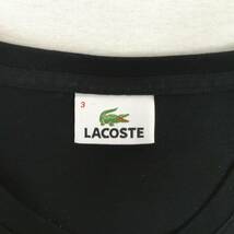 LACOSTE ラコステ TH165EL 日本製 Tシャツ サイズ3 ブラック Vネック 半袖_画像3