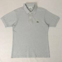 LACOSTE ラコステ ポロシャツ L1264Z 鹿の子 サイズ2 グレー 日本製 半袖 シャツ_画像1