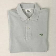 LACOSTE ラコステ ポロシャツ L1264Z 鹿の子 サイズ2 グレー 日本製 半袖 シャツ_画像8