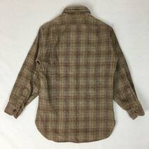 【70s】PENDLETON ペンドルトン 米国製 ウールシャツ Sサイズ ブラウン チェック柄 70年代 長袖 洗濯表示タグ_画像9