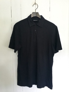 90's*DKNYdana* Cara n New York polo-shirt with short sleeves S black black one Point Monotone OLD Old 