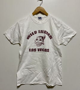 ☆Pherrows フェローズ WILD INDIAN LAS VEGAS 半袖Tシャツ 38 ME 白 ホワイト インディアン ステンシル