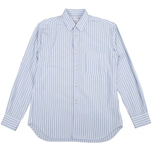 コムデギャルソン シャツCOMME des GARCONS SHIRT ストライプ長袖コットンシャツ 白水色XS 【メンズ】