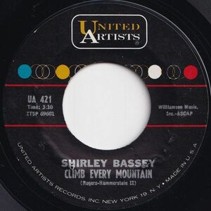 Shirley Bassey Climb Every Mountain United Artists US UA 421 203074 ROCK POP ロック ポップ レコード 7インチ 45