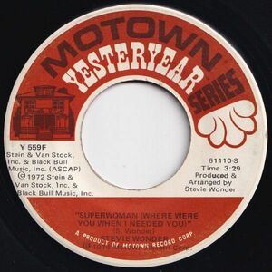 Stevie Wonder Superwoman / Superstition Motown US Y 559F 203124 SOUL ソウル レコード 7インチ 45