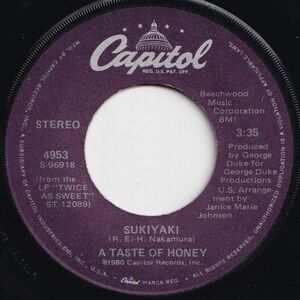 A Taste Of Honey Sukiyaki / Don't You Lead Me On Capitol US 4953 203176 SOUL DISCO ソウル ディスコ レコード 7インチ 45