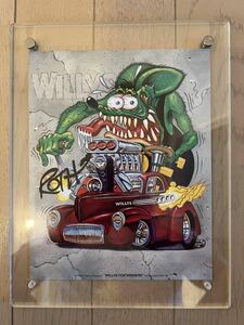 レア！エドロスサイン入りラットフィンクミニポスター②ratfink MOONEYES edrothムーンアイズ