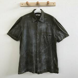 ICEBERG アイスバーグ イタリア製 メンズ 半袖ラメプリントシャツ size L/XLの画像1