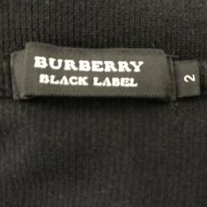 BURBERRY BLACK LABEL BMV24-809-09 バーバリー ブラックレーベル メンズ フルジップ 半袖ニット ロゴ刺繍入り 美品 size 2 の画像5