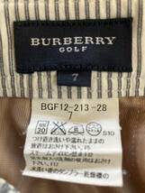 BURBERRY GOLF バーバリー ゴルフ レディース ストライプ柄 春夏用ストレッチパンツ ロゴアップリケ付き 良品 size 7_画像5