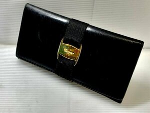 SALVATORE FERRAGAMO　 サルバトーレ フェラガモ ヴィラ　カーフ　長財布　ブラック　ウォレット