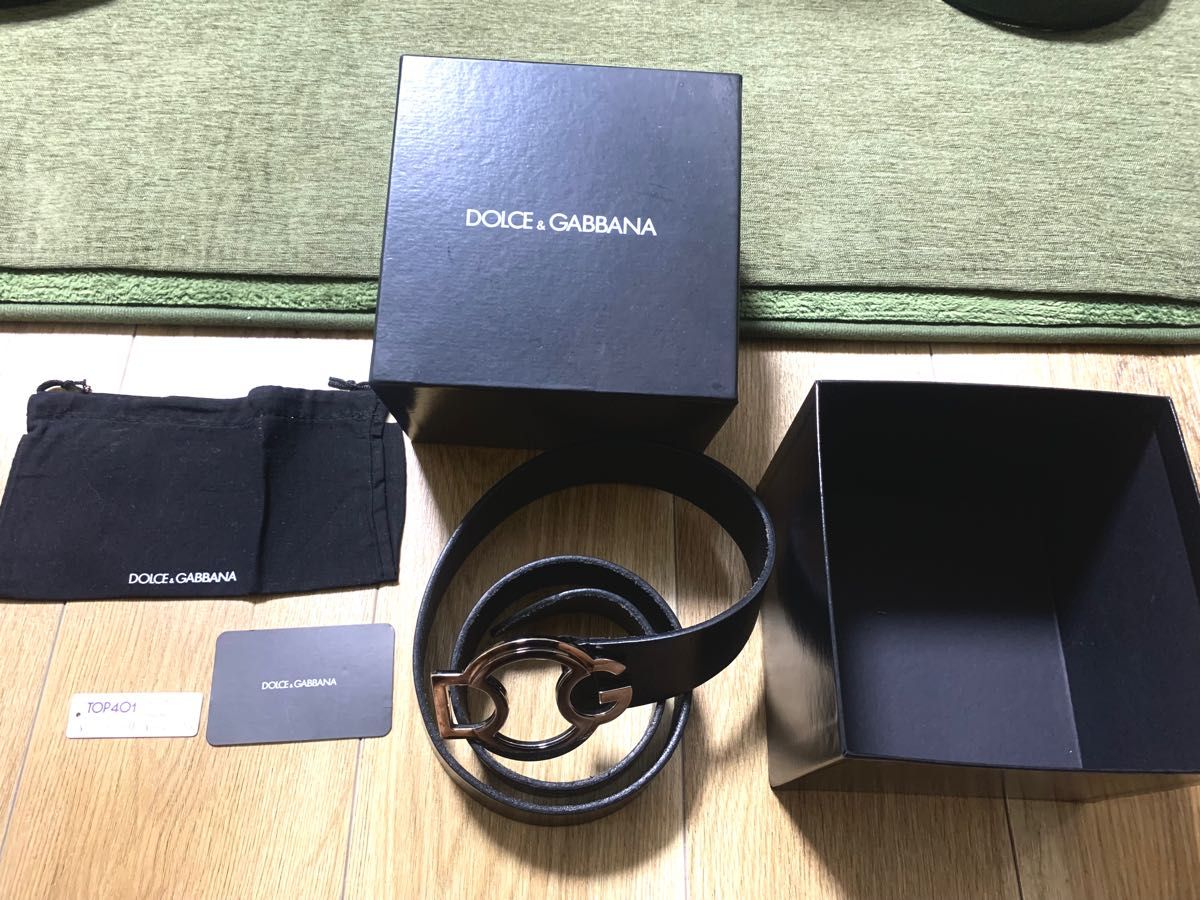 DOLCE&GABBANA/ドルガバ レザーベルト シルバー ブラック プレート