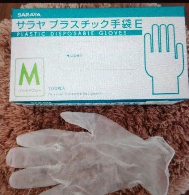 サラヤ プラスチック手袋E(Mサイズ) パウダーフリー|PayPayフリマ
