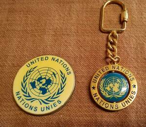 レトロ UNITED NATION NATIONS UNIES 国際連合 国連 キーホルダー マグネット まとめて セット 定形外送料140円 レターパック送料370円