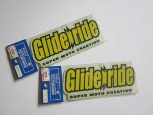 【２枚セット】Glide ride グライドライド ステッカー/当時物 デカール 自動車 バイク パーツ メーカー 企業 スポンサー S47