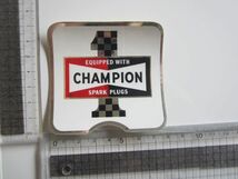 CHAMPION 1 スパークプラグ チェッカーフラッグ チャンピオン 旧車 ステッカー/当時物 自動車 バイク デカール S47_画像6