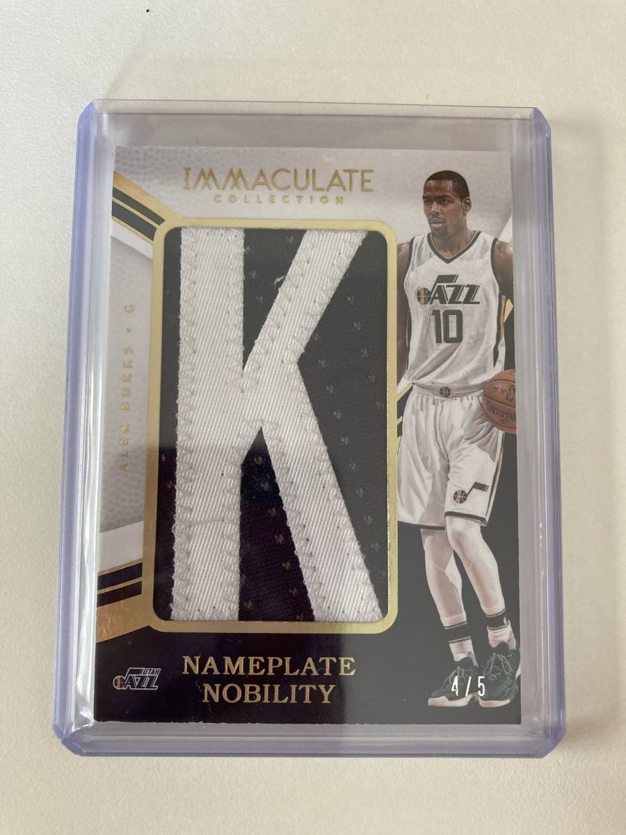 5枚限定」panini immaculate nameplate nobility burks /5 | JChere