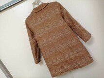 jjyk3-1810 ■ chambre de charme ■ シャンブルドゥシャーム コート アウター 刺繍生地 ウール混 茶 ブラウン キャメル F M_画像6