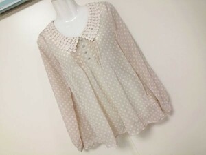 jjyk8-337 # iiMK # blouse tops long sleeve sia-.. feeling dot race collar beige 38 M