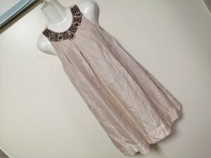 jjyk8-311 ■ ALEXIA ADMOR ■ アレクシアアドマー ワンピース ドレス ノースリーブ 袖なし ビーズ ビジュー スパンコール ベージュ S