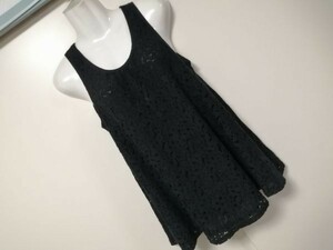 jjyk8-232 ■ RETRO GIRL ■ レトロガール ブラウス チュニック トップス Aライン ノースリーブ 袖なし レース 黒 Mサイズくらい